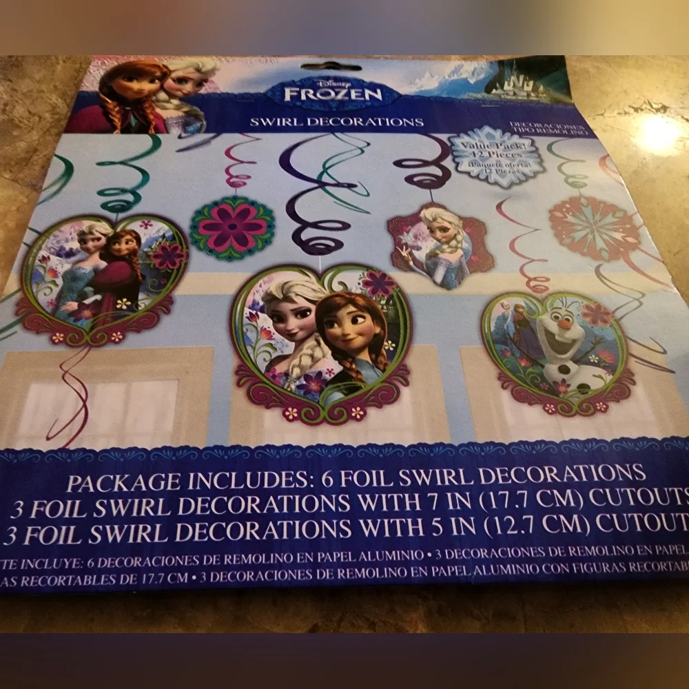 Diseny Frozen‎ Swirl Decorations6 Foil Swirl Decorations